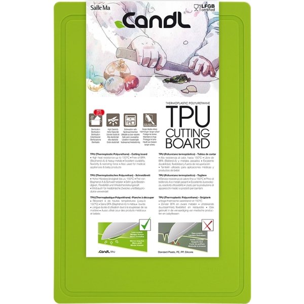 Candl TPU Skærebræt, 38x25 cm, grøn