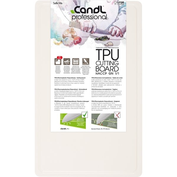 Candl TPU Skærebræt, Proff, 53x32,5 cm, hvid