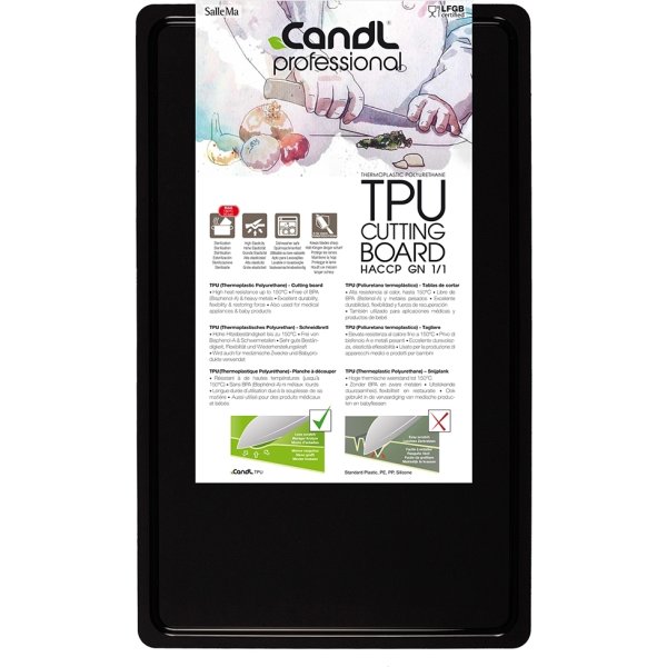 Candl TPU Skærebræt, Proff, 53x32,5 cm, sort