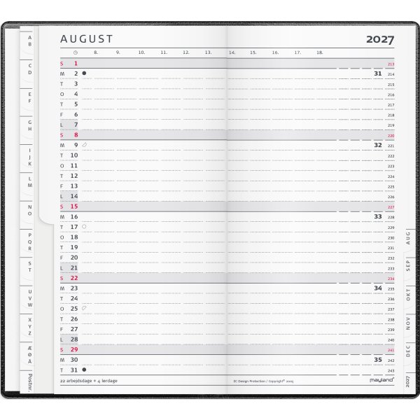 Mayland 2027 Kalender, Index Planner, vinyl, sort