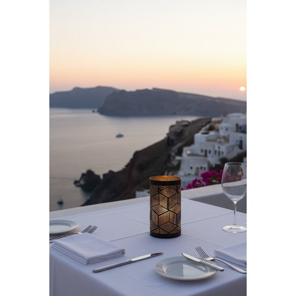 Securit® SANTORINI metalstager m/hvid LED, 12 stk