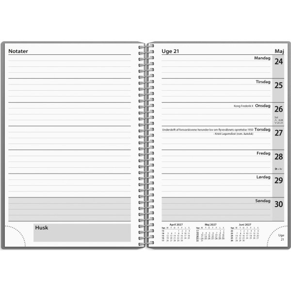 Mayland 2027 Kalender, uge, tværformat