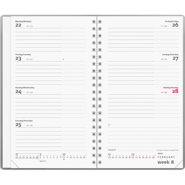 Mayland 2027 Kalender, Week Planner Int., vinyl