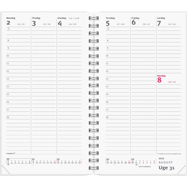 Mayland 2027 Kalender, Week Planner, 4 ill.