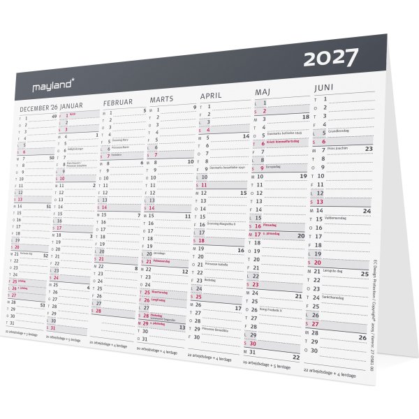 Mayland 2027 Kontor Bordkalender