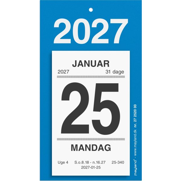 Mayland 2027 Afrivningskalender