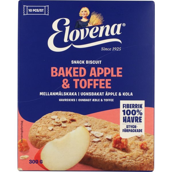 Elovena Biscuit Æble og Toffee, 300 g