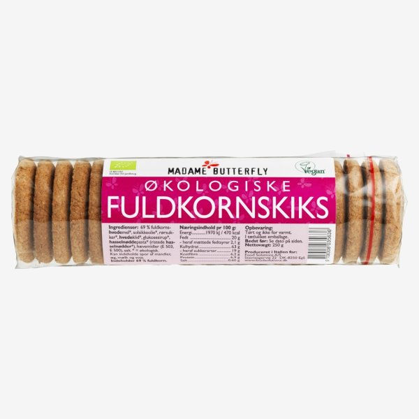 Madame Butterfly Øko Fuldkornskiks, 250 g