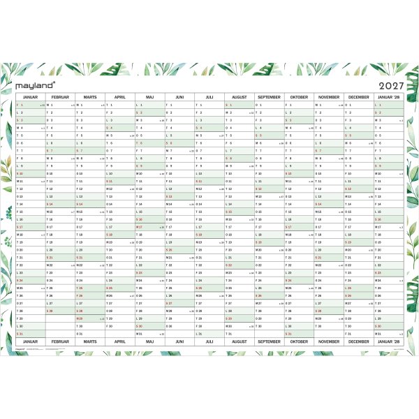 Mayland 2027 Kæmpekalender, whiteboard, 1x13 mdr.
