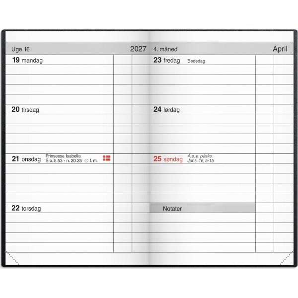 Mayland 2027 Lommekalender, kunstskind, blå