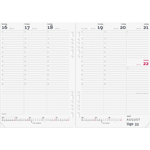 Mayland 2027 System A5 Ugekalender, højf. refill