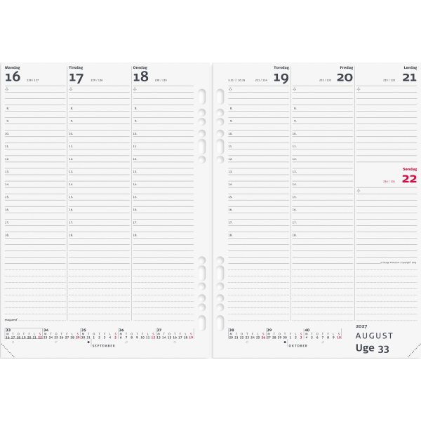 Mayland 2027 System A5 Ugekalender, højf., skind