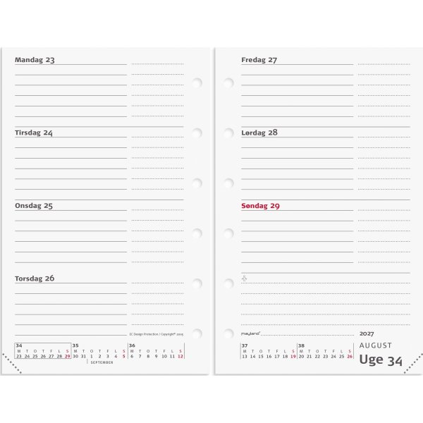 Mayland 2027 System Mini Ugekalender, skind