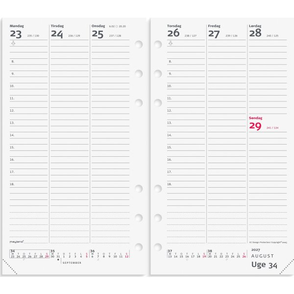 Mayland 2027 System PP Ugekalender, højf., skind