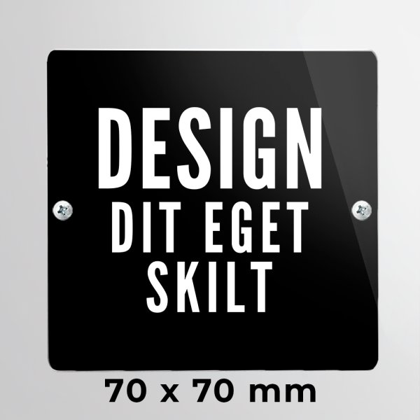 Skilt | Kvadrat | 7 x 7 cm | M. huller