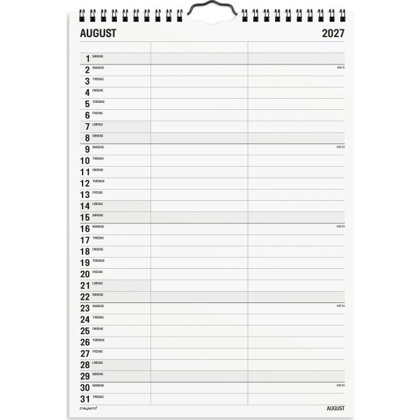 Mayland 2027 Vægkalender, Black & White, 2 kol.