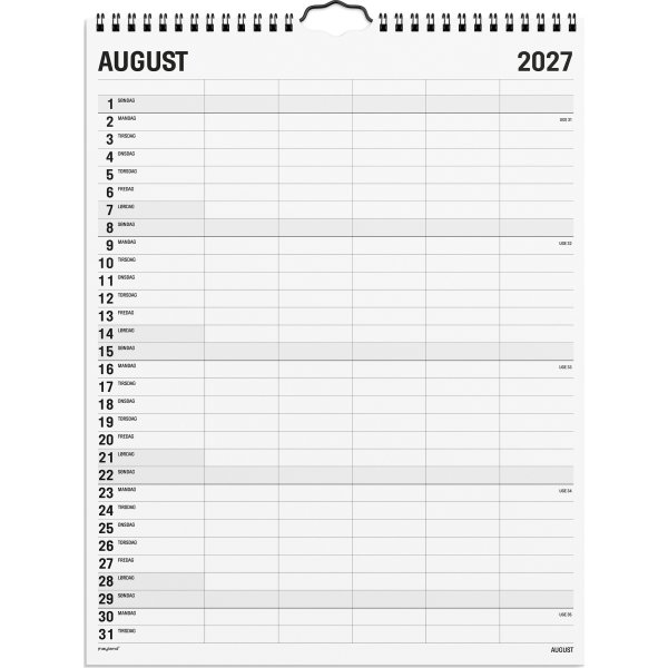 Mayland 2027 Vægkalender, Black & White, 5 kol.