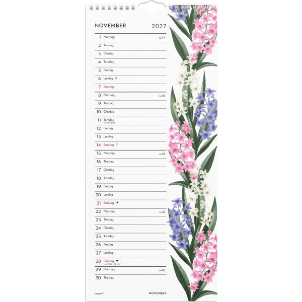 Mayland 2027 Vægkalender, blomster