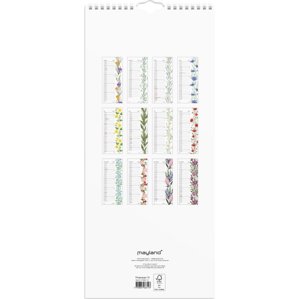 Mayland 2027 Vægkalender, blomster