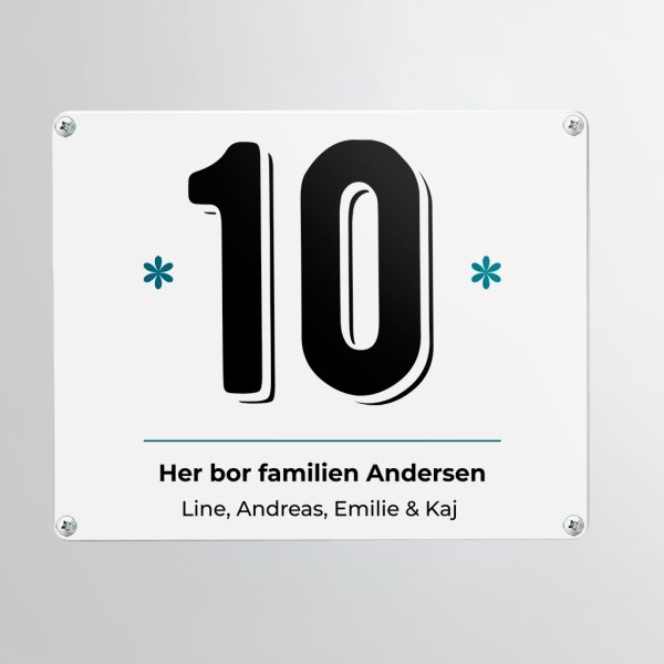 Skilt | Rektangel | 12 x 9 cm | M. huller