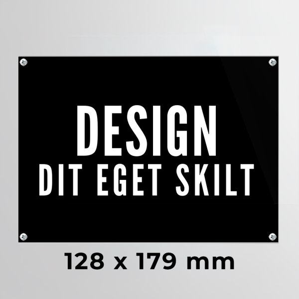 Skilt | Rektangel | 12,8 x 17,9 cm | M. huller