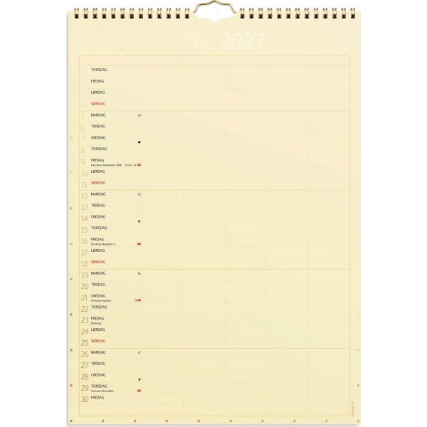 Mayland 2027 Vægkalender, Color, lille