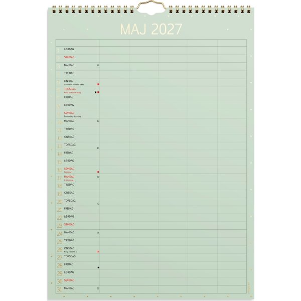 Mayland 2027 Vægkalender, Color, lille