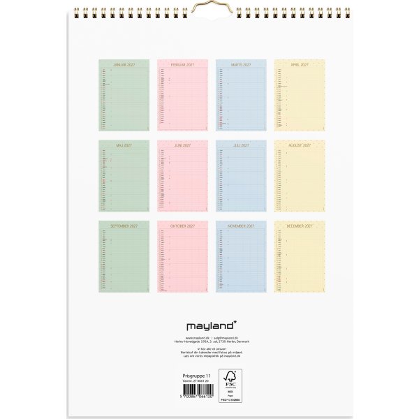 Mayland 2027 Vægkalender, Color, lille