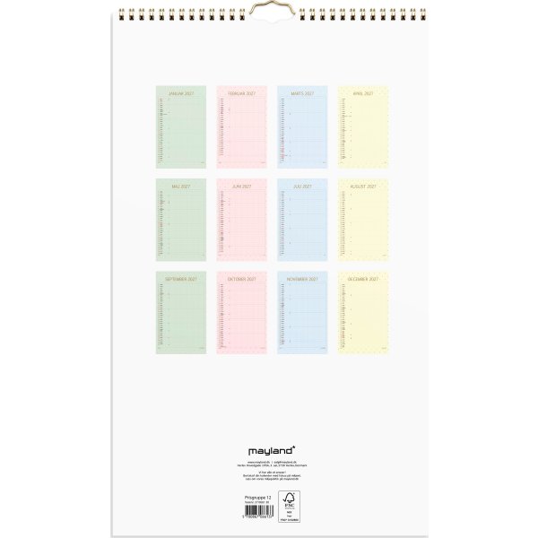 Mayland 2027 Vægkalender, Color, stor