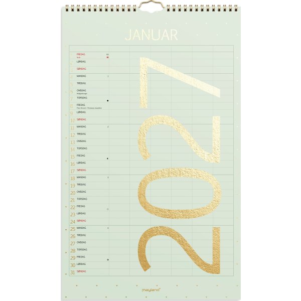 Mayland 2027 Vægkalender, Color, stor