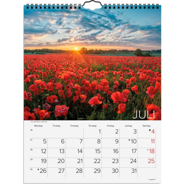 Mayland 2027 Vægkalender, dansk natur