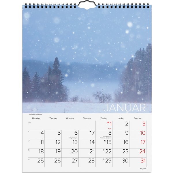 Mayland 2027 Vægkalender, dansk natur