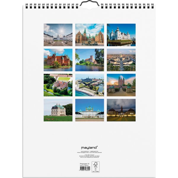 Mayland 2027 Vægkalender, danske slotte