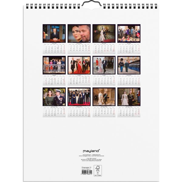 Mayland 2027 Vægkalender, kongehuset