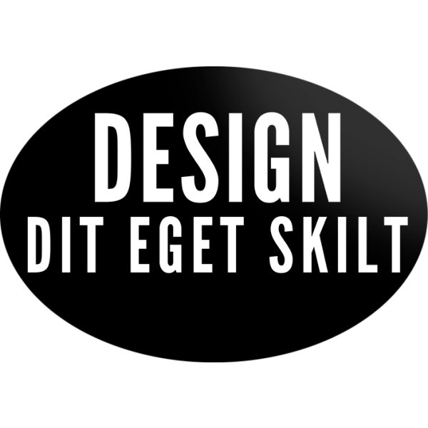Skilt | Oval | 12 x 9 cm
