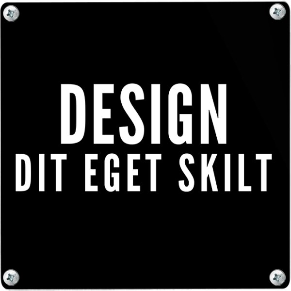 Skilt | Kvadrat | 7 x 7 cm | M. huller