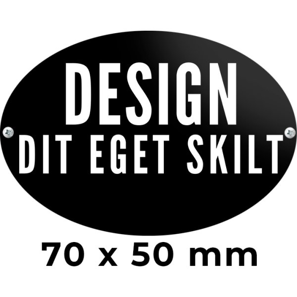 Skilt | Oval | 7 x 5 cm | M. huller
