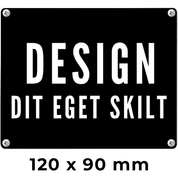Skilt | Rektangel | 12 x 9 cm | M. huller