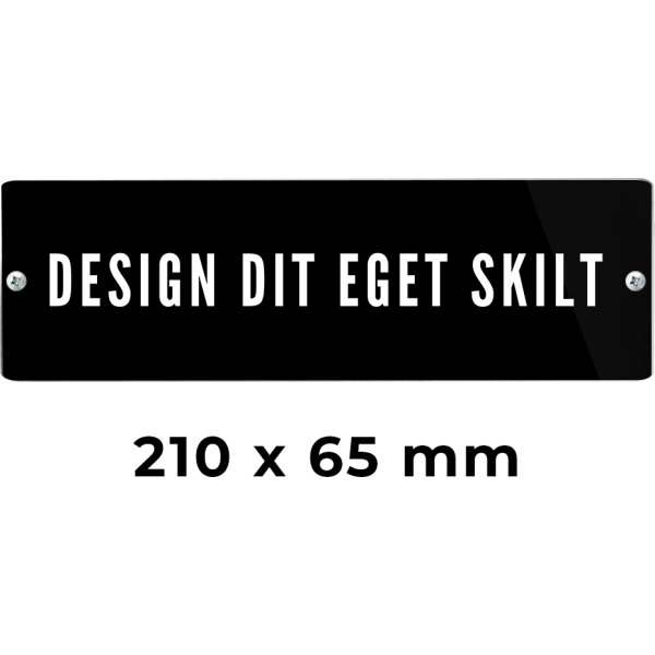 Skilt | Rektangel | 21 x 6,5 cm | M. huller