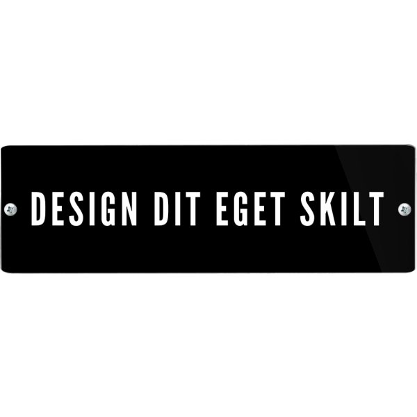 Skilt | Rektangel | 21 x 6,5 cm | M. huller