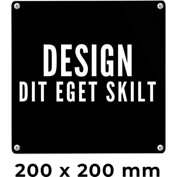 Skilt | Kvadrat | 20 x 20 cm | M. huller