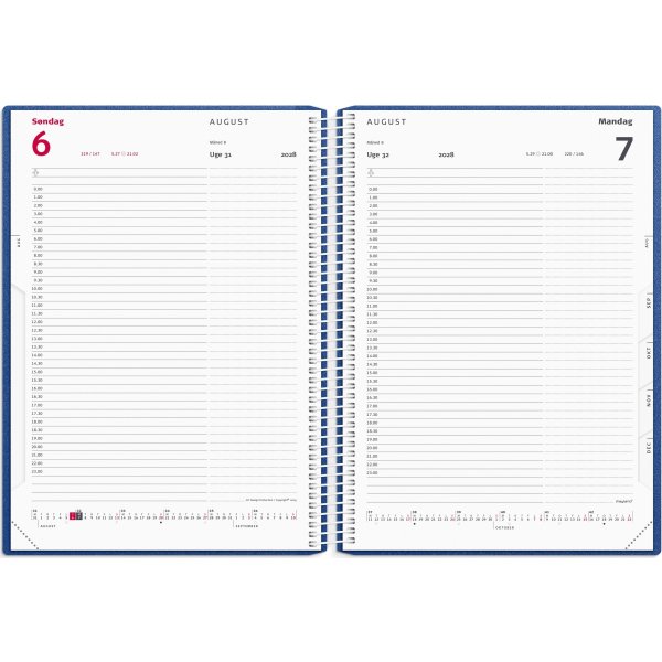 Mayland 2028 Timekalender, plast, blå