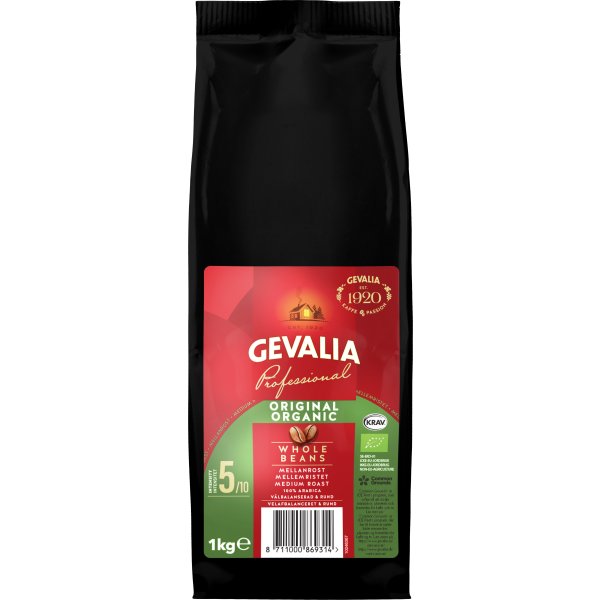 Gevalia Organic Helbønner, 1000g