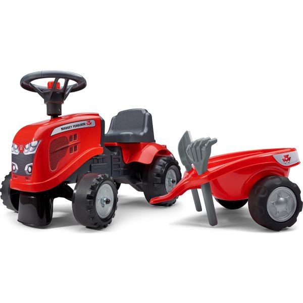 FALK Baby Massey Ferguson traktor m/trailer, rød