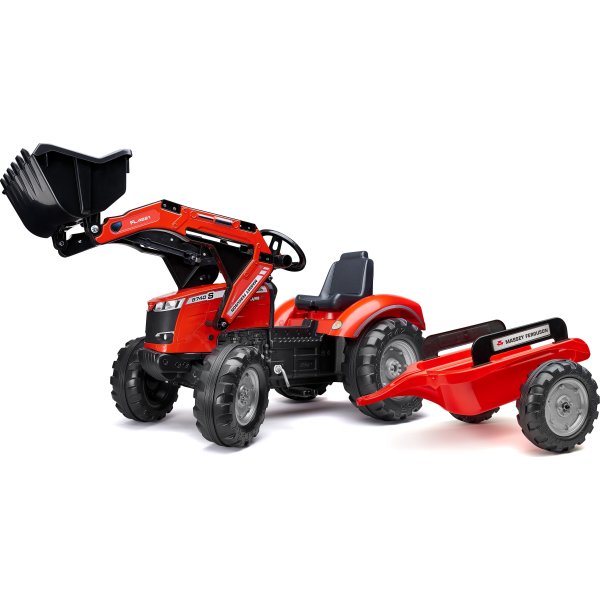 FALK Massey Ferguson frontlæsser m/vogn, rød