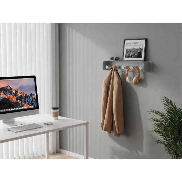 Durable Knagerække m. 5 knager DURASTORE®, grå