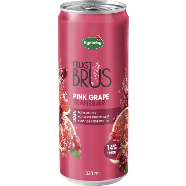 Rynkeby BRUS Pink Grape/Tranebær, 0,33 l