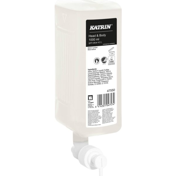 Katrin Head & Body tvål, refill till dispenser