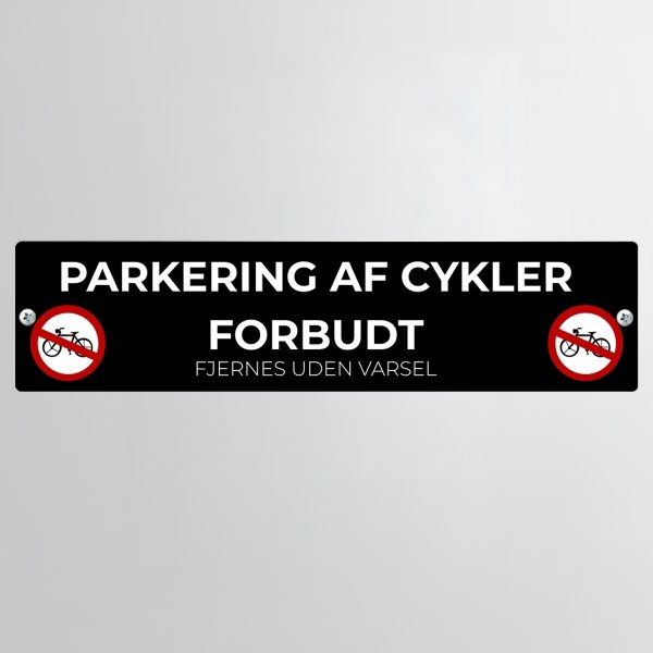 Skilt | Rektangel | 27 x 6,5 cm | M. huller