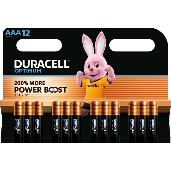 Duracell Optimum AAA batteri, 12 stk